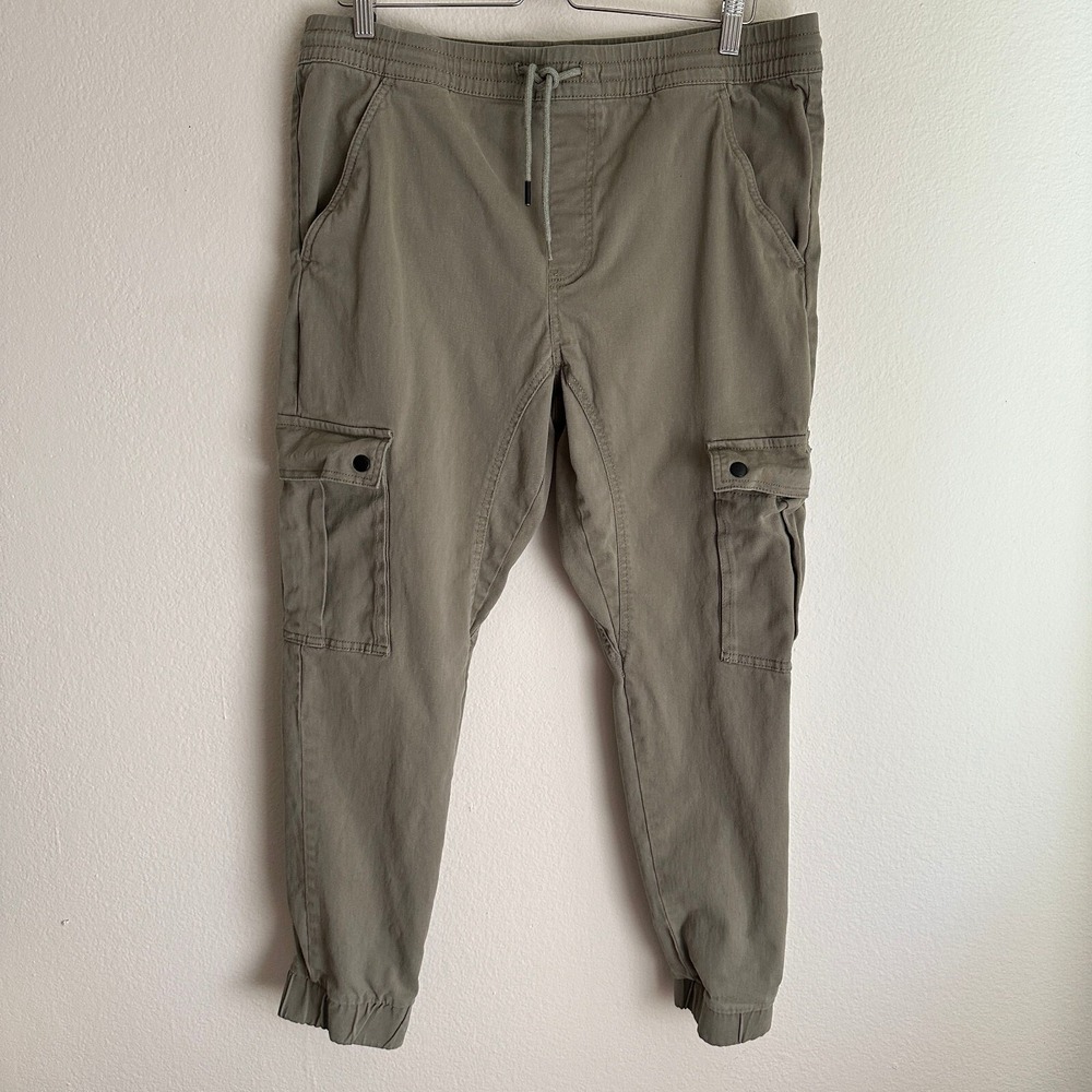 Silver Jeans Co Triple 5 Collin 1216 Mens‎ 36 Olive Green Cargo Jogger Pants